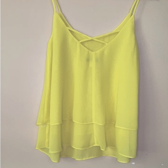 VENUS Two Layer Semi Sheer Yellow Cami Size S $14 - Picture 7 of 11